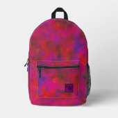 Trendy Hot Pink Red Violet Gefärbte Krawatte Hippi Bedruckter Rucksack (Vorderseite)