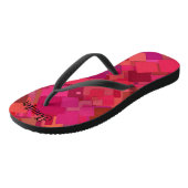 Trendy Hot Pink Retro Muster Badesandalen (Schrägansicht)