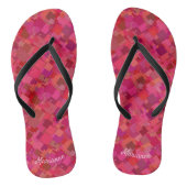 Trendy Hot Pink Retro Muster Badesandalen (Fußbett)