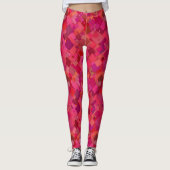Trendy Hot Pink Retro Muster Leggings (Vorderseite)