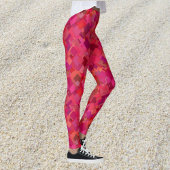 Trendy Hot Pink Retro Muster Leggings