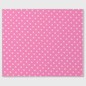 Trendy Hot Pink Template White Polka Dots Glossy Geschenkpapier (Flach)