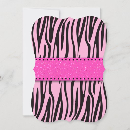 Trendy Hot Pink Zabra Print Junggeselinnen-Abschie Einladung (Rückseite)