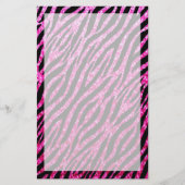 Trendy Hot Pink Zebra Print Glitz Glitzer Glitzern Briefpapier (Vorderseite)