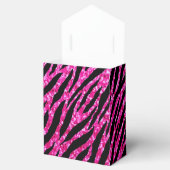 Trendy Hot Pink Zebra Print Glitz Glitzer Glitzern Geschenkschachtel (Geöffnet)