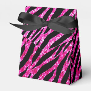 Trendy Hot Pink Zebra Print Glitz Glitzer Glitzern Geschenkschachtel