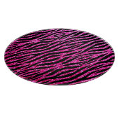 Trendy Hot Pink Zebra Print Glitz Glitzer Glitzern Schneidebrett (Ecke)