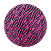 Trendy Hot Pink Zebra Print Glitz Glitzer Glitzern Schneidebrett (Vorderseite)
