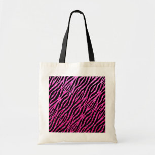 Trendy Hot Pink Zebra Print Glitz Glitzer Glitzern Tragetasche