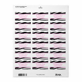 Trendy hot pink zebra stripes Adressetikett (Vorne)