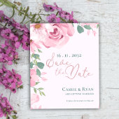 Trendy Hübsch rosa Bläsereien speichern das Datum