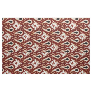 Trendy Hübsch Taupe Red Brown Ikat Tribal Muster Stoff