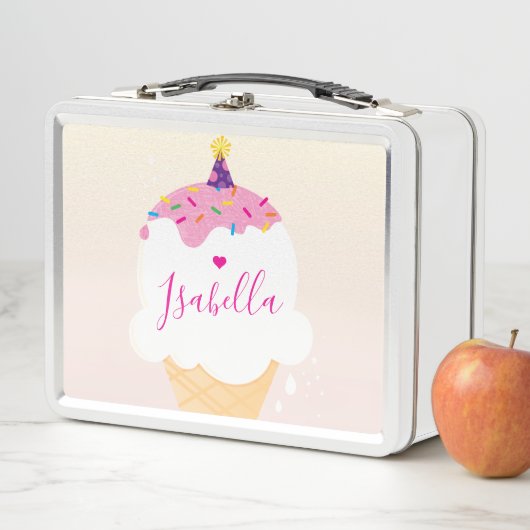 TRENDY hübsche Sorbet-Eis-Sprinklen Metall Brotdose (Beispiel)