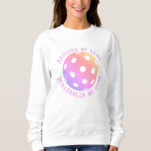 Trendy Humous Pastel Personalisiert Pickleballs Sweatshirt