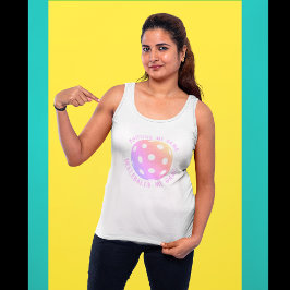 Trendy Humous Pastel Personalisiert Pickleballs Tank Top