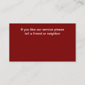 Trendy Hund und Cat Sitter Services Visitenkarte (Rückseite)