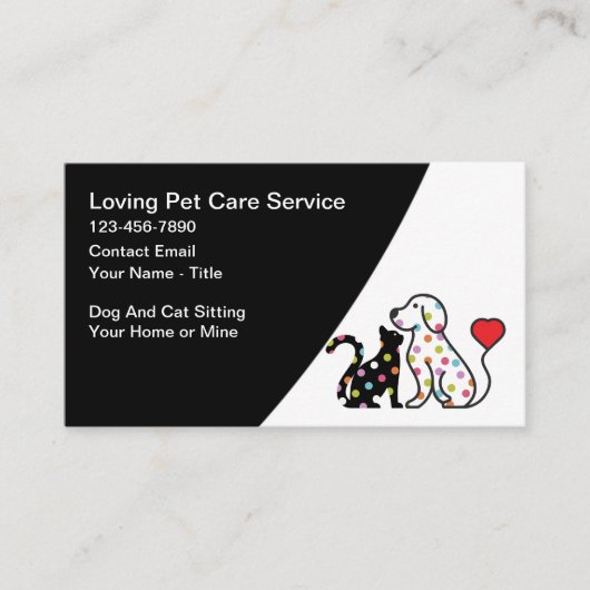 Trendy Hund und Cat Sitter Services Visitenkarte (Vorderseite)