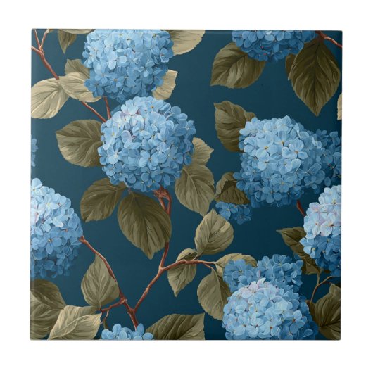 Trendy Hydrangeas Fliesen für das Badezimmer (Vorderseite)