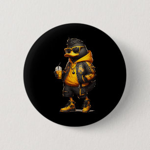 Trendy Hype Boba Duck Coole Blase Milk Boba Tee Me Button