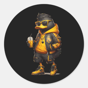 Trendy Hype Boba Duck Coole Blase Milk Boba Tee Me Runder Aufkleber