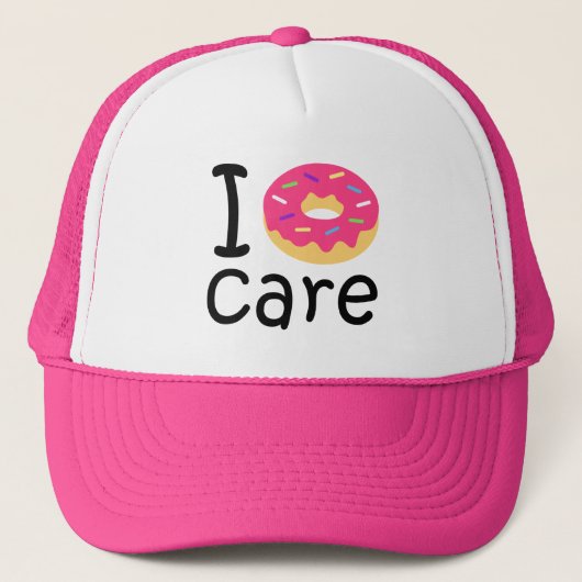 Trendy I Donut Care lustige Phrase Zitat Emoji Truckerkappe (Vorderseite)