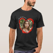 Trendy I Liebe My Girlfriend Red Heart Custom Foto T-Shirt (Vorderseite)