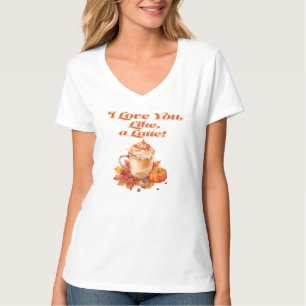 Trendy "I Liebe you, like a latte" T-Shirt