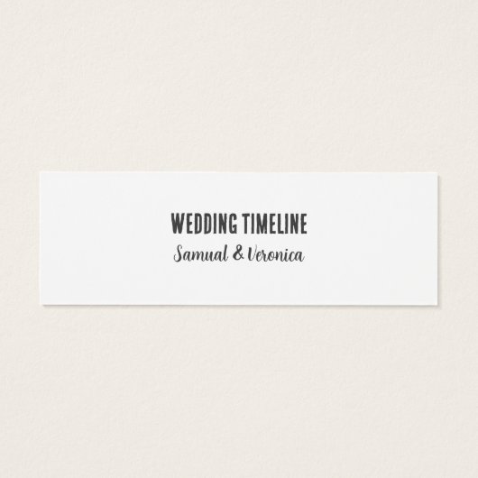 Trendy Icon Wedding Timeline Mini Card (Rückseite)