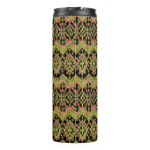Trendy Ikat Ethnic Pattern auf Schwarz zu individu Thermosbecher (Rückseite)