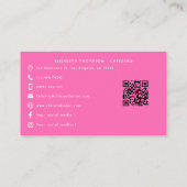 Trendy Illustriert Hot-Pink Beruflich Visitenkarte (Rückseite)