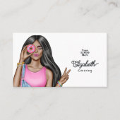 Trendy Illustriert Hot-Pink Beruflich Visitenkarte (Vorderseite)