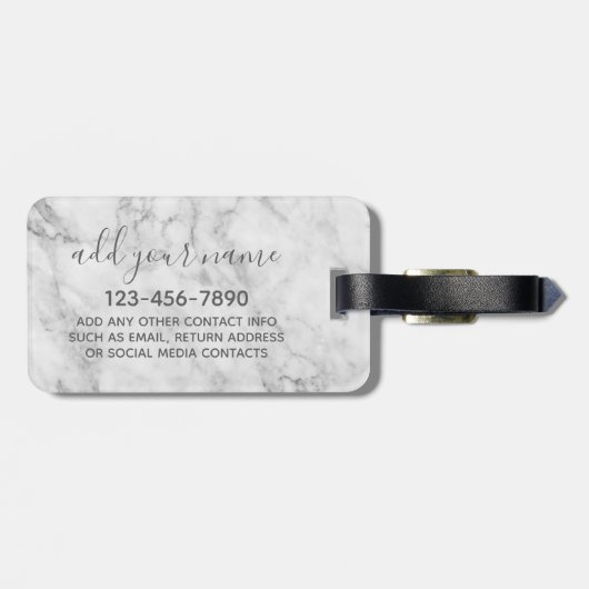 Trendy Imitat Marmormuster mit benutzerdefiniertem Gepäckanhänger (Rückseite horizontal)
