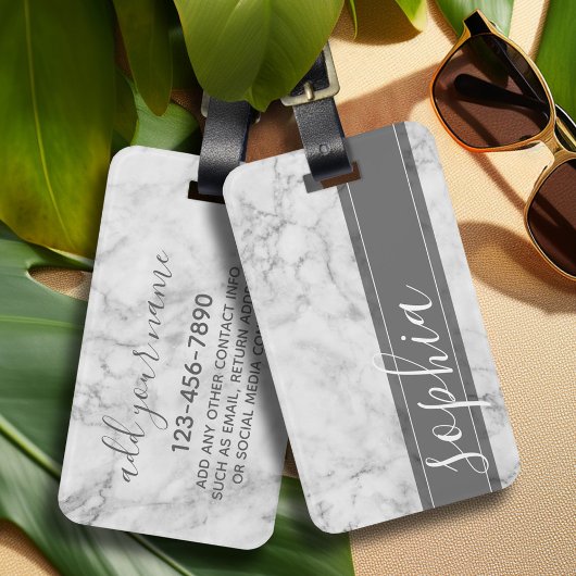 Trendy Imitat Marmormuster mit benutzerdefiniertem Gepäckanhänger