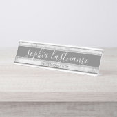 Trendy Imitat-Marmormuster-Unterzeichnung und Schreibtischnamensplakette (Vorderseite )