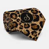 Trendy Imitate Glitzer Leopard mit Initial Krawatte (Gerollt)