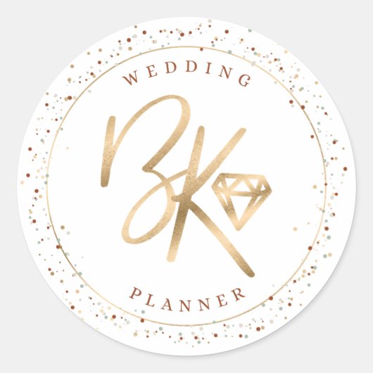 Trendy Imitate Gold Foil Confetti Custom Company L Runder Aufkleber (Vorderseite)