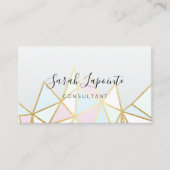 Trendy Imitate Gold & Pastel Geometric QR Code Visitenkarte (Vorderseite)