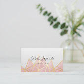 Trendy Imitate Gold & Rose Pink Geometric QR Code Visitenkarte (Stehend Vorderseite)
