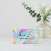 Trendy Imitate Holographic Rainbow Gold Marble Visitenkarte (Stehend Vorderseite)