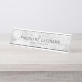 Trendy Imitate Marble Muster Führungskraft Name Schreibtischnamensplakette (Vorderseite )