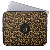 Trendy Imitats Glitzer Leopard mit Monogramm Laptopschutzhülle (Vorderseite)