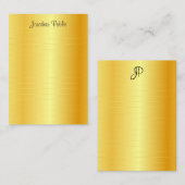 Trendy Imitats Gold Calligraphy Script Monogram Mitteilungskarte (Vorne/Hinten)