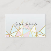 Trendy Imitats Gold & Pastel Geometric Design Visitenkarte (Vorderseite)