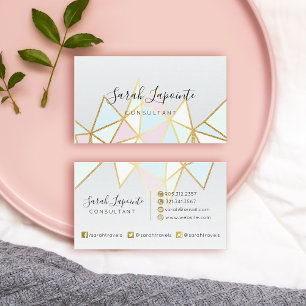 Trendy Imitats Gold & Pastel Geometric Design Visitenkarte