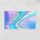 Trendy Imitats Holographic Lash Aftercare Instruct Visitenkarte (Rückseite)