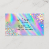 Trendy Imitats Holographic Rainbow Glitzer Cupcake Visitenkarte (Rückseite)