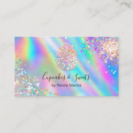 Trendy Imitats Holographic Rainbow Glitzer Cupcake Visitenkarte