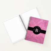 Trendy Imitats Pink Fur Girly Monogram Sketchbook Notizblock (Innenseite)