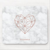 Trendy Imitats Rose Gold Geometric Heart Marble St Mousepad (Vorne)