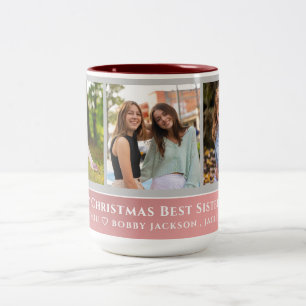 Trendy Imitats Rose Gold Script Best Sisters Fot Zweifarbige Tasse